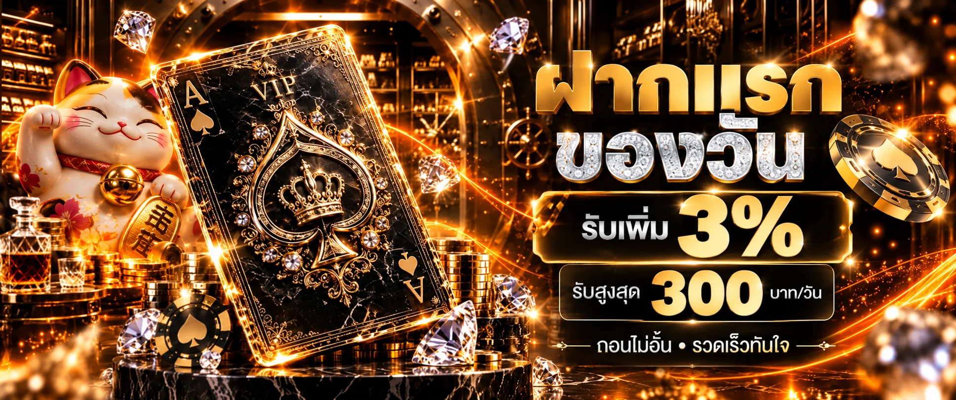 แบนเนอร์ฝากแรก STARPLUS365 พร้อม Lucky Neko